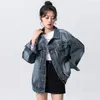 女性用ジャケット韓国ファッションブルーデニムコートfor women girl冬の休暇服装ボタンジーンズジャケットy2k衣類2024