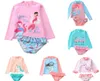 16 styles enfants deux pièces longues 3D sirène ananas flamants roses maillots de bain filles body maillots de bain enfant bikini à volants plage sport bain7904796