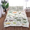 Dinozaury Alphabets Duvet Cover Zestaw mody pościel miękki wygodny oddychał 240226