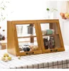 Kitchen Storage Japanese-style Solid Wood Tabletop Cabinet Shelf Countertop Glass Cup Organizer Two Layers