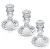 Vintage Clear Crystal Glass Candlestick Valentine's Day Romantic Candlelight Dinner Shooting Props Home Wedding Decoration