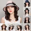 Berets Terrific Women Straw Hat Lightweight Practical Round Bow Decor Sunscreen Fisherman