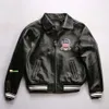 AVIREX Черная кожаная куртка из овчины с лацканами Повседневный спортивный летный костюм 1975 США 6879rdd 2024 Дизайнерская мужская куртка США Куртка 757