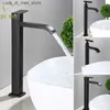 Robinets de lavabo de salle de bains Robinet d'eau froide simple en acier inoxydable noir, opération de peinture noire, robinet de lavabo de salle de bains, robinet haut Q240301