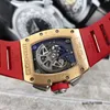 Relógio de celebridades Relógios de pulso de lazer RM Relógio de pulso Série masculina Máquinas automáticas 40 * 50mm Calendário Tempo Edição limitada Mens Rm011 Titanium Metal Rose Gold Watch