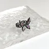 Bagues de cluster Dark Black Zircon Butterfly Open Ring pour femmes Mystérieux Purple Crystal Glacé Doigt Accessoires Exquis Bijoux de mode