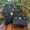 Original Tote Bag Grey Powder Pearl Pack Black Rose Red Togo Leather Contrast Shoulder RIOC 0Y47