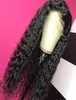 Curly Spets Front Wigs Black Women Baby Hair Long Loose Wave Syntetic Erition Wig Heat Resistant Fiber 180 High Density Natur5417745