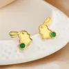 Boucles d'oreilles EP-12 ZFSILVER S925 argent mode coréenne luxe tendance or Animal vert jolis bijoux pour femmes cadeaux assortis à tous