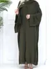 Vêtements ethniques Sisakia Mode Musulman 3 Pièces Ensemble Femmes Modestes Hijab Et Cardigan Ceinturé Ouvert Abayas Sans Manches Sous Robe Islam Vêtements