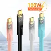 Кабель типа C, 100 Вт, кабель для сверхбыстрой зарядки, 6A, USB C, жидкий силиконовый кабель, шнур для быстрой зарядки для Xiaomi 12, LG, Samsung S23, S24