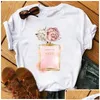 Dames t-shirt dames dames kleding print bloem per fles zoete korte mouw t-shirt bedrukt shirt t vrouwelijke top casual vrouw tee x dhuio