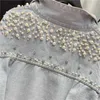 Giacche da donna Autunno Perline pesanti Capispalla Perle Strass Fori Denim lavato Cappotto basic da donna Donna NZY57 240301