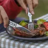 Cushion Roxon 3 in 1 Camping Cutlery Set Knife Fork Spoon Stainless Steel Portable and Detachable