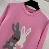 Tops de manga comprida com gola redonda para meninas, suéteres femininos luxuosos, estampas de animais da moda feminina de alta qualidade