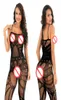 Plus Size Spaghetti Strap Bodystocking Full Body Fishnet Body Stocking sexy modello drago collant di pizzo un pezzo da notte chem8436548