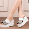 Slippers Summer Party Fashion Sneakers Women Highine Leather Leather Peep Toe Stunky Platform Platfor