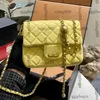 CC Çantalar Lüks Marka Tasarımcısı Crush Gold Ball Classic Mini Flep Squilted Ayarlanabilir Altın Metal Donanım Matelasse Zincir Crossbody Omuz El