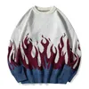 Мужские свитера Harajuku Vintage Flame Jumper Jumper Sweater Мужской негабаритный зимний свитер. Дедушка Уродливый свитер. Женщины y2k Гранж 220926