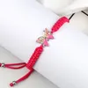 Lien Bracelets Bohème Femmes Tissé À La Main Bracelet Taille Réglable Rose Rouge Papillon Pendentif Pour Homme Chanceux Bijoux Mode Couple Cadeau