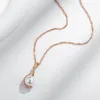 Pendentif Colliers Kinel Luxe 585 Rose Gold Couleur Collier pour femmes Unique Géométrique Perle Mariée Quotidienne Fine Bijoux 2024