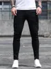 Jeans da uomo Sexy esotici aperti Cerniere senza cavallo Strappati Skinny da uomo Slim Pantaloni in denim Hip Hop Casual da jogging Homme