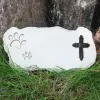 Gravestones All Blanks Customize Pet Garden Memorial Stone Cross shape Dog Or Cat Garden Stone for Loved Pet Pet Grave Headstone Tombstone