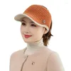 Ball Caps Winter Letter M Vrouwen Sport Holle Hoge Hoed Mode Warme Gebreide Hoeden Dames Outdoor Hardlopen Zonwering Baseball cap