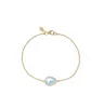 Pippa Kleines Aquamarin-Armband aus 18 Karat Gelbgold, Designer-Logo, luxuriöser, edler Schmuck, Diamant-Pavé-Siegel-Eheringe für Paare, kreativ, groß