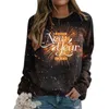 Women's Hoodies Women Round Neck Long Sleeve Full Print Year Spring Festival Holiday Casual Hoodless Sweatshirt Tops Fleece Crop Set