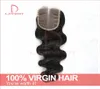 Grade 6A Lace Closure Brésilienne Body Wave Middle3 Partie Ondulée 4x4quot Vierge Brésilienne Cheveux Top Fermetures Couleur Naturelle Human3785518