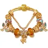 Gold Plated Luxurys Bracelets Brand Designer Style Diy Crystal Plum Blossom Pendant Bracelet High Quality Love Gift Jewelry Women Bracelet Wholesale