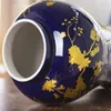 Bouteilles Style européen Vase en céramique décoration salon porcelaine pot de gingembre El couleur bleue avec motif de fleur Temple