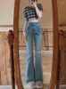 Jeans pour femmes Flare Femmes Taille haute Vintage Personnalité All-Match Sweet Spicy Girls Coréenne Mode Printemps Automne Pantalon déchiré Y2k