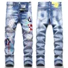 Designer Men's Jeans Blue Black Ripped Pants Bästa version av högkvalitativ italiensk cyklist Motorcykel Rock Jeans