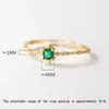 Cluster Rings 925 Sterling Silver Emerald Zirconia Ring Vintage Simple Justerable Luxury Women's Engagement Wedding Party