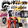 hellstar shirt men women t shirt punk hoodie designer t shirt elasticated sweatpants summer fashion sportswear set 2024