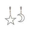 Boucles d'oreilles pendantes en cristal, longues gouttes, étoile, lune, personnalité asymétrique, Version coréenne, bijoux exquis, cadeaux
