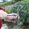 Bow Arrow Archery 9.5 Mini Compound Bow and Arrows Set for Outdoor Target Shooting Hunting Games Pocket Bow Survival Bow R/L Hand Gift YQ240301