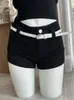Dames Trainingspakken Informeel Jaren 2000 Esthetische outfits 2-delige shorts Sets Polo-hals Crop top Hoge taille Gezellig Zwart E-girl Gothic Straat