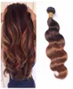 Ombre Перуанские темно-коричневые наращивания человеческих волос, целых 34 пучка, двухцветные, 430, объемные волны, девственные плетения волос, предложения3987953