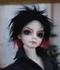 M0322 children handmade toy 1/6 1/3 1/4 uncle Doll wig BJD/SD doll props Accessories Black stitching red hair 1pcs