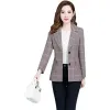 Blazer 2023 Nuova Primavera/Estate Moda Coreana a quadri Cappotto piccolo da donna Allentato Casual Piccolo Blazer Top femminile