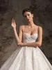 Elegante abito da sposa a-line con scollo a cuore Applicazioni di perline Abiti da sposa in pizzo lucido con maniche lunghe rimovibili Jecket può essere personalizzato