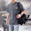 xinxinbuy Men designer Tee t shirt 2024 Gradient letter printing short sleeve cotton women white black blue gray S-2XL