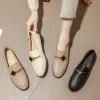 Schoenen 2020 College Meisjes Kleine Leren Schoenen Vrouwen Bloemen Loafers Ronde Neus Derby Kristal Bloem Metalen Flats Vrouw Oxfords 44