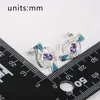 Ohrstecker SHUNXUNZE Verlobung Hochzeit Schmuck Zubehör für Frauen Lila Zirkonia Blauer Opal rhodiniert R4099