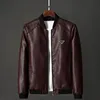 Men's Jackets Leather Jacket Bomber Motorcycle Men Biker Baseball Plus Size 7XL Fashion Leather H quality pushpin coat Coats Leather Jacket