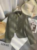 Spring Autumn Damska Suit Single Bered Mała zapachowa zielona kurtka Lady Blazer Allmatch Casual Coat Tops 240226