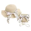 Berets Adorable Straw Hat And Crossbody Bag Set For Little Girls - Perfect Summer Beach Trips With Wide Brim Bowknot Sun